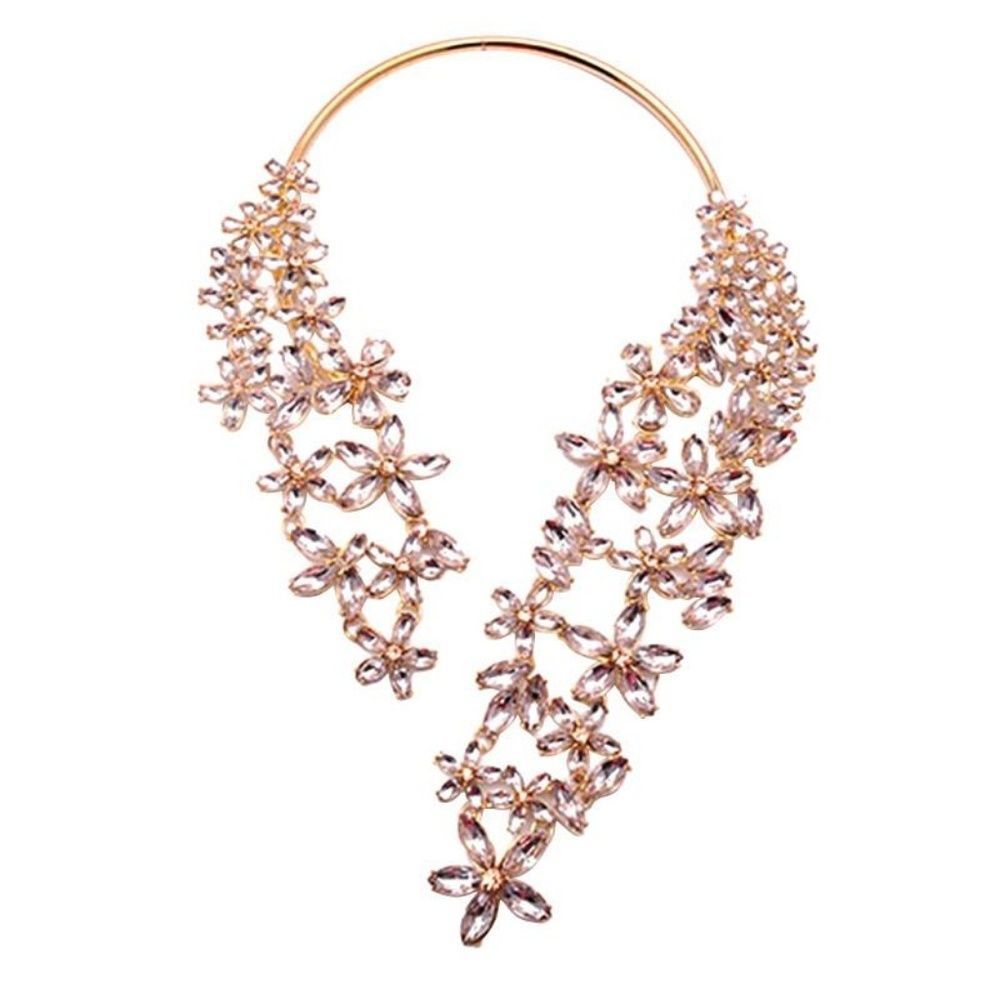 Champagne gold HUGE wraparound rhinestone necklace